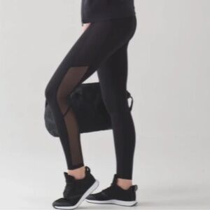 Lululemon Black Mesh High Waist Leggings full length size 6